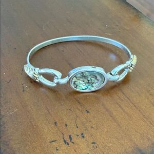 Avon Silver and Gold Bracelet with Intricate Centerpiece